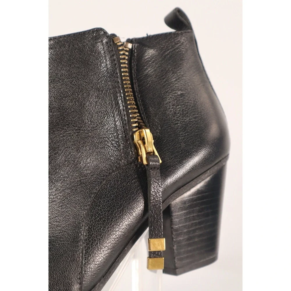 Franco Sarto Women's Diana Black Leather Ankle Boots-Size 9.5M‎